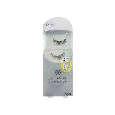 SHOBIDO Makeup Hall Decorative 3D Elegant False Eyelashes #003 Slightly Dense Electric Eye Style Box of 4 Pairs - Pre-order