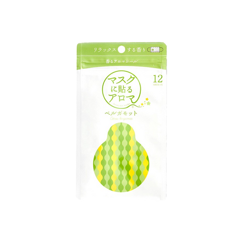 Yamamoto Aromatics Pure Natural Mask Aromatherapy Essential Oil Patch, Bergamot Flavor, Pack of 12 Pieces - Pre-order