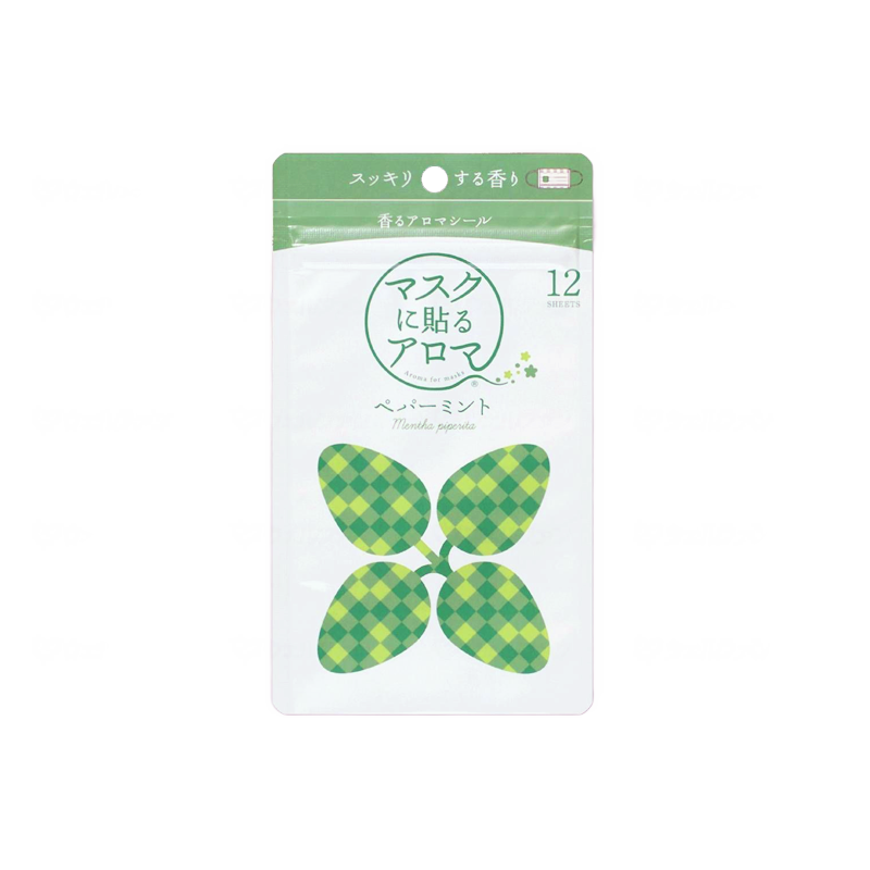 Yamamoto Aroma Pure Natural Mask Aromatherapy Essential Oil Patch Peppermint Flavor Pack of 12 Pieces - Pre-order