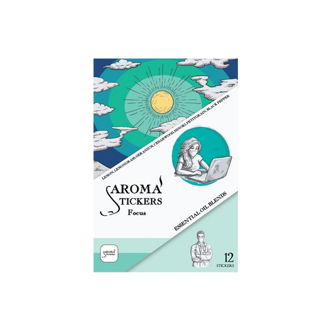 Yamamoto Aromastickers Aromatherapy Essential Oil Mask Stickers, Focus Edition, 12 pieces. - Pre-order