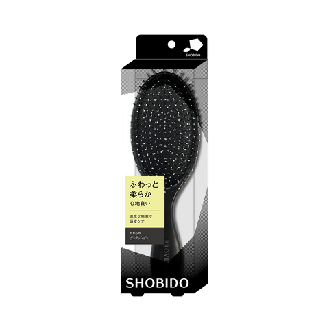 SHOBIDO Makeup Hall Soft Needle Air Cushion Scalp Massage Comb #Black 1 piece - Pre-order