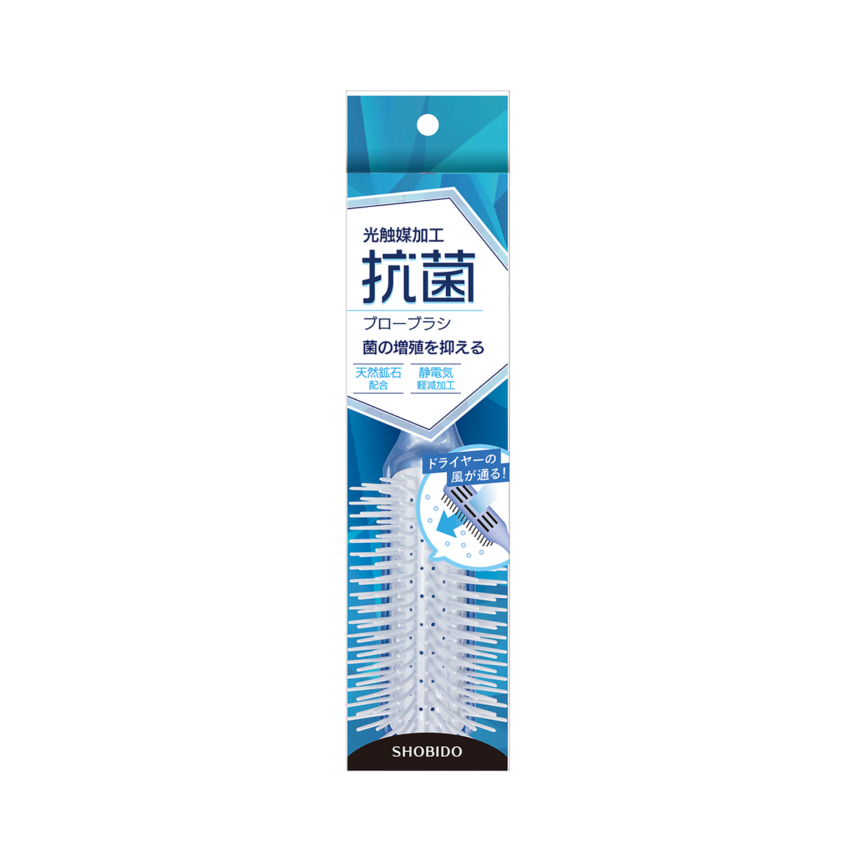 SHOBIDO Makeup Beauty Hall Antibacterial Hair Styling Comb #Blue and White 1pc Anti-static processing/Easy to use - Pre-order