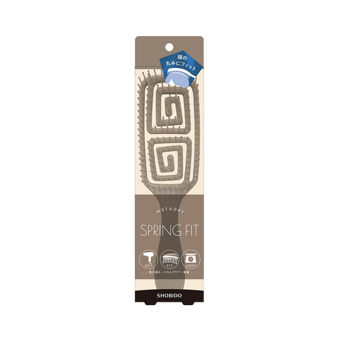 SHOBIDO Makeup Hall Elastic Massage Comb #Gray 1pc Dual-use for Wet and Dry/Scalp Massage - Pre-order