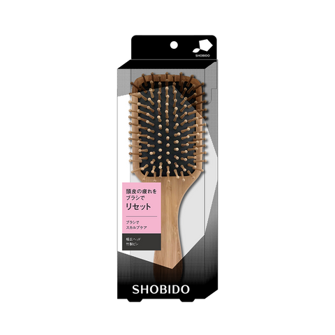 SHOBIDO Cosmetic Hall Air Cushion Massage Wooden Comb 1 pc - Pre-order