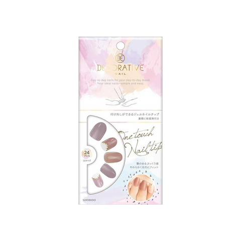 SHOBIDO Makeup Hall One-Step Gel Nail Tips Pink Round 24 Pieces Firm Lock Color / Long-lasting as New. - Pre-order