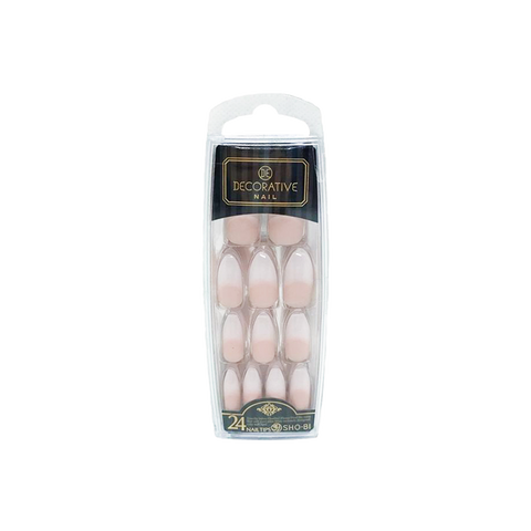 SHOBIDO Makeup Hall Decorative French Nail Stickers #2 Pink 24 pieces Pink Dream/Elegant Bloom - Pre-order