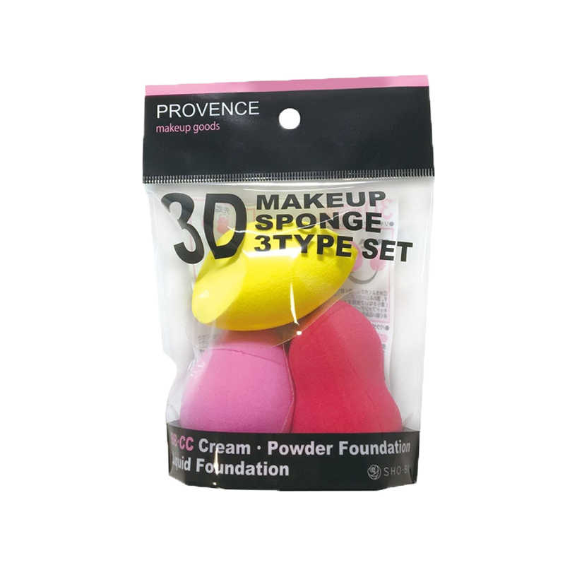 SHOBIDO Makeup Studio 3D Dual-Use Dry and Wet Sponge Beauty Blender 3 Pieces Soft and Elastic/ Delicate Makeup Application - Pre-order