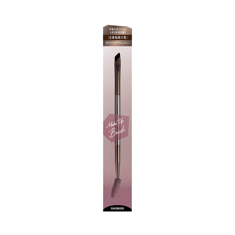 SHOBIDO Makeup Hall Double-Headed Eyebrow Brush Angled Cut Brush + Spiral Eyebrow Brush 1pc Fine Drawing/Natural Blending - Pre-order