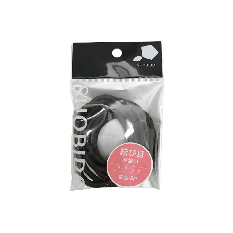SHOBIDO Makeup Hall Thick Rubber Band/Hair Tie #Tea Brown 8pcs Fix Hair/Durable and Elastic - Pre-order