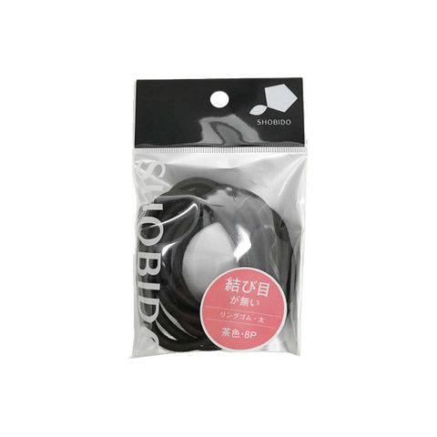 SHOBIDO Makeup Hall Thick Rubber Band/Hair Tie #Tea Brown 8pcs Fix Hair/Durable and Elastic - Pre-order