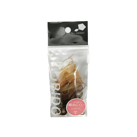 SHOBIDO Makeup Hall Rubber Hair Band #Tea Brown 50pcs Soft Material/Easy to Untangle - Pre-order