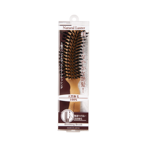 VESS Natural Luster Natural Bristle S-shaped Hairbrush 1 piece Natural Bristle/Segmented Planting - Pre-order