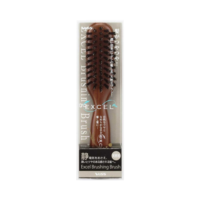 VESS EXCEL Natural Bristle Small Straight Comb 1 piece Smooth and Shiny / Easy to Comb - Pre-order