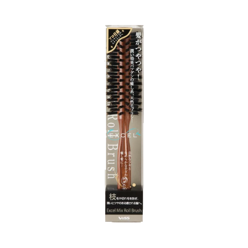 VESS Excel Mixed Natural Bristle Roller Brush #Ø40mm 1pc Smooth Styling/Easy Curling - Pre-order