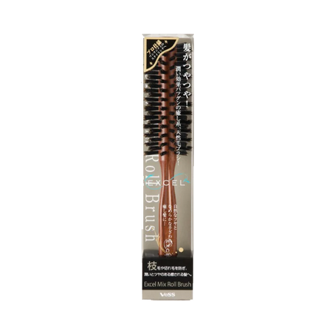 VESS Excel Mixed Natural Bristle Roller Brush #Ø40mm 1pc Smooth Styling/Easy Curling - Pre-order