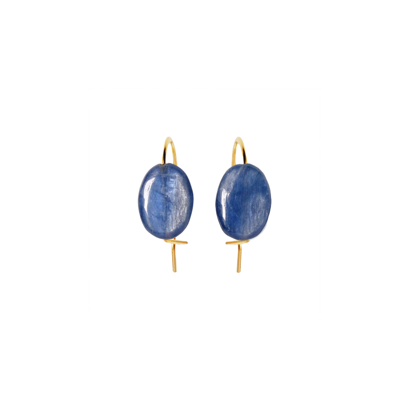 NATURALI JEWELRY 14K Gold Plated natural kyanite gemstone earrings 1 pair - Pre-order