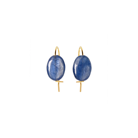 NATURALI JEWELRY 14K Gold Plated natural kyanite gemstone earrings 1 pair - Pre-order