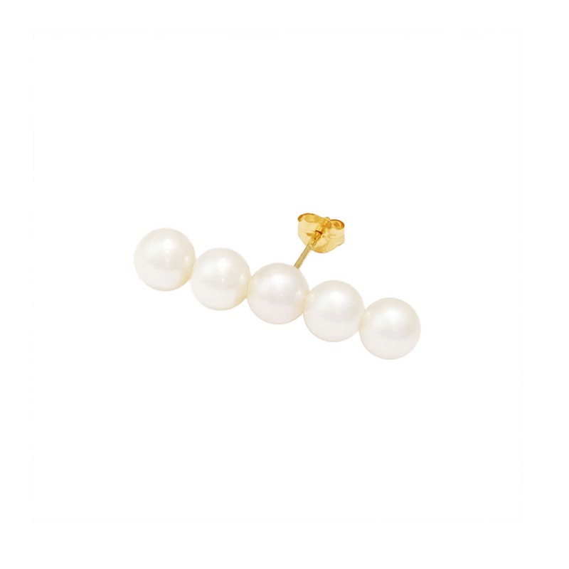 NATURALI JEWELRY 10K Gold Freshwater Pearl Balance Stud Earring 1 Piece - Pre-order