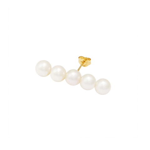 NATURALI JEWELRY 10K Gold Freshwater Pearl Balance Stud Earring 1 Piece - Pre-order