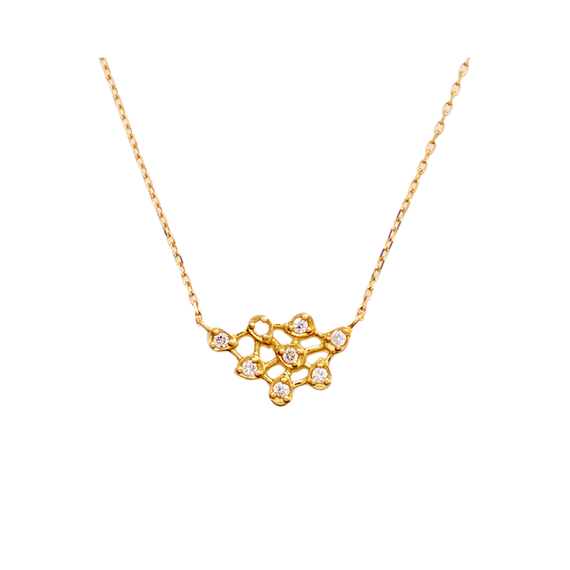 NATURALI JEWELRY K18 Gold Lace Leaf Diamond Necklace 1 piece 40cm - Pre-order