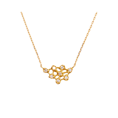 NATURALI JEWELRY K18 Gold Lace Leaf Diamond Necklace 1 piece 40cm - Pre-order