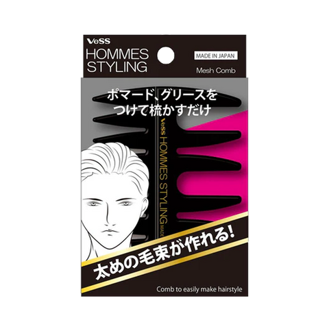 VESS men's styling wide-tooth comb HO-500 #black 1 piece compact and portable/fluffy hairstyle - Pre-order