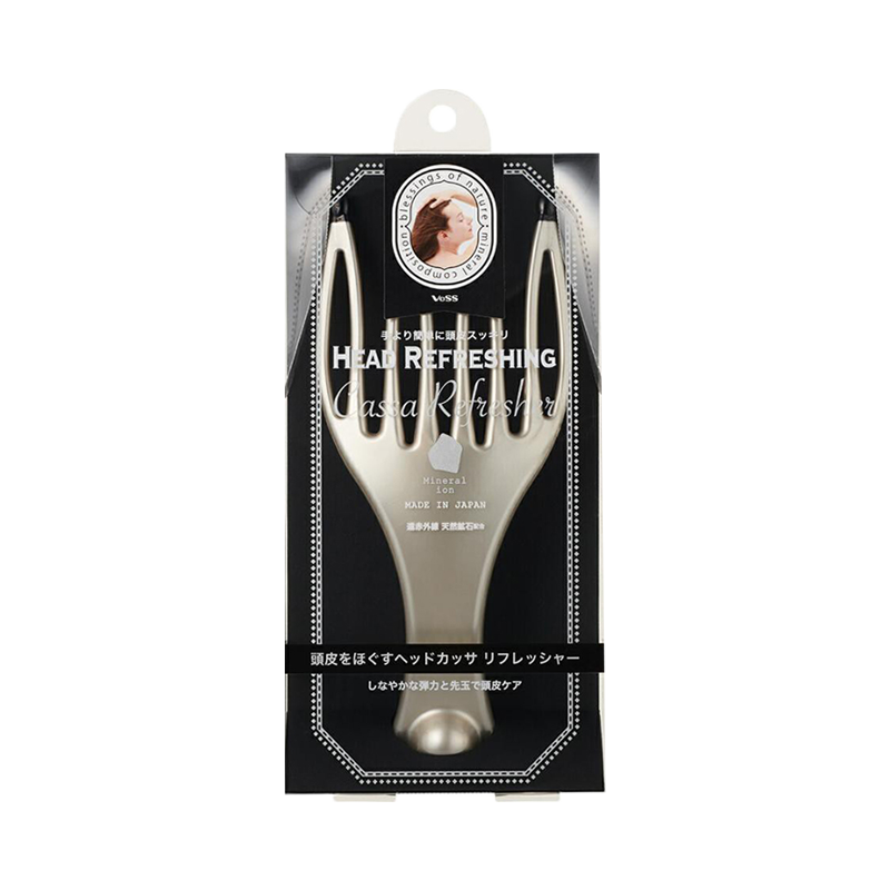 VESS Far Infrared Massage Comb HC-1200 with Natural Mineral Ingredients #Silver 1pc Scalp Massage/Promotes Blood Circulation - Pre-order