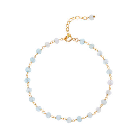 NATURALI JEWELRY 14K Gold Plated green amethyst gradient bracelet 1 piece 19cm size adjustable - Pre-order