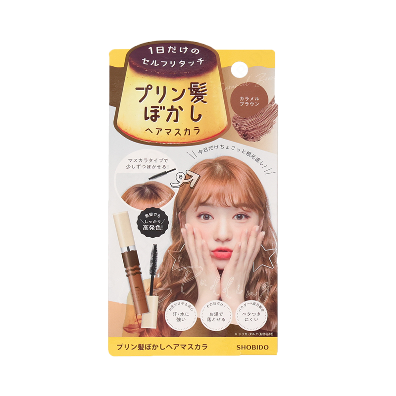 SHOBIDO Makeup Hall Pudding Disposable Hair Dye Concealer #Caramel Brown 20g Convenient Touch-Up/Highly Pigmented - Pre-order