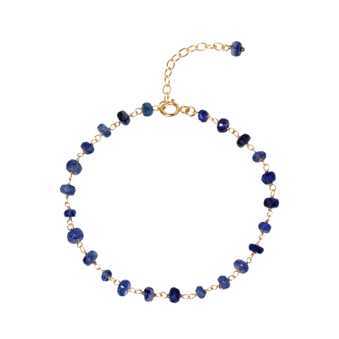 NATURALI JEWELRY 14K gold sapphire glasses buckle bracelet 1 piece 19cm adjustable size - Pre-order