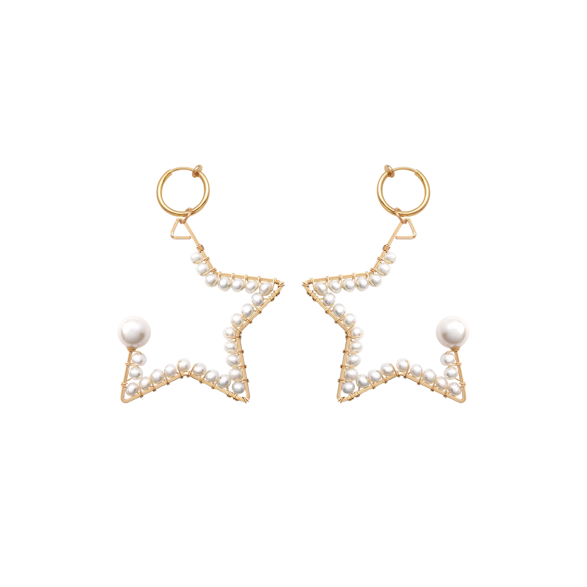 NATURALI JEWELRY 14K Gold Pearl Starburst Clip Earrings 1 pair - Pre-order