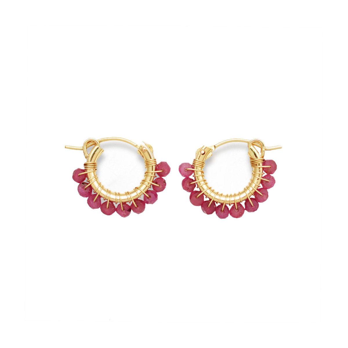 NATURALI JEWELRY 14K Gold Plated ruby earrings - Pre-order