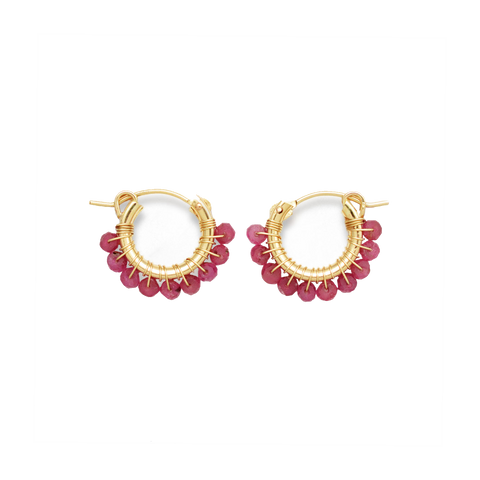 NATURALI JEWELRY 14K Gold Plated ruby earrings - Pre-order
