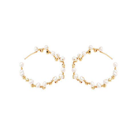 NATURALI JEWELRY 14K Gold Wave Pearl Mix and Match Earrings 1 Pair - Pre-order