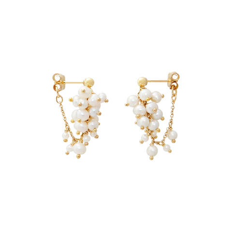 NATURALI JEWELRY 14K Gold Plated Mulberry Pearl Earrings #S Size Pearl 1 Pair - Pre-order