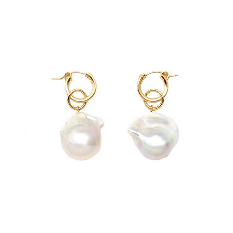 NATURALI JEWELRY 14K Gold Plated Baroque Pearl Earrings 1 pair - Pre-order