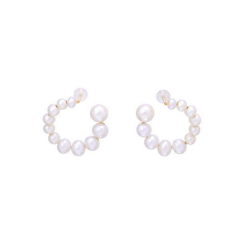 NATURALI JEWELRY 14K Gold Spiral Pearl Earrings 1 pair - Pre-order