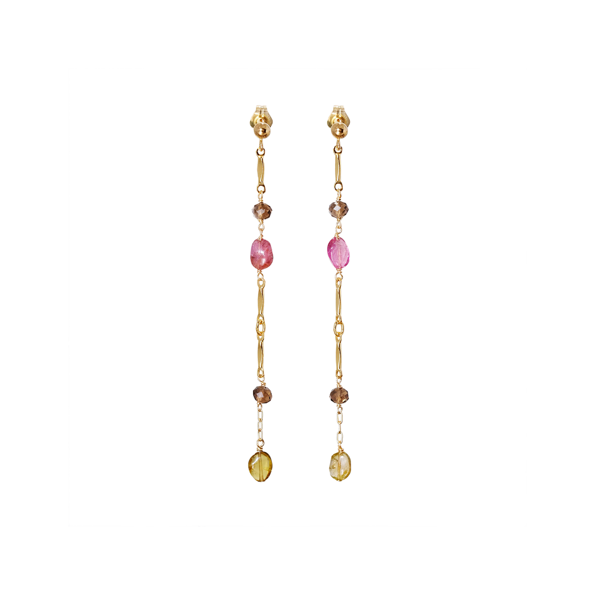 NATURALI JEWELRY 14K Gold Plated BOHO Natural Stone Mix and Match Earrings 1 Pair - Pre-order
