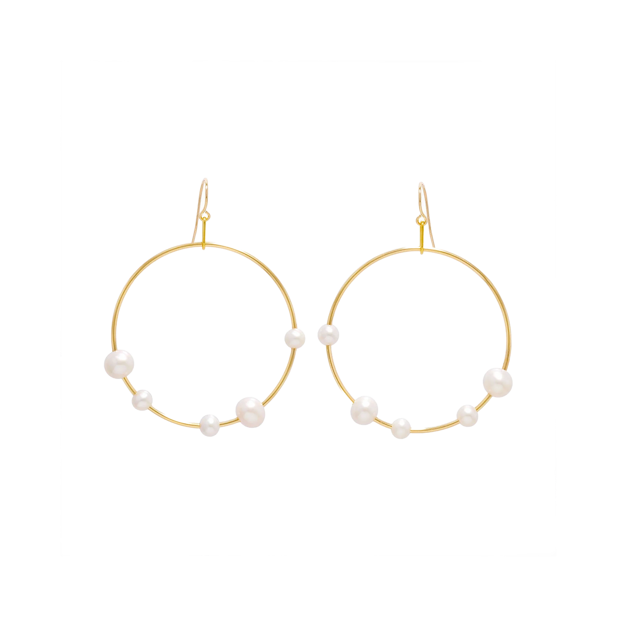 NATURALI JEWELRY 14K Gold Freshwater Pearl Round Earrings 1 pair - Pre-order