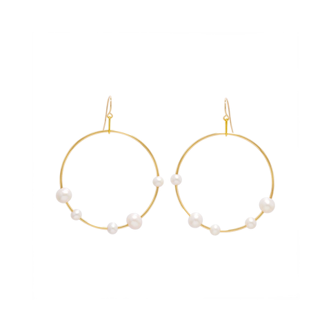 NATURALI JEWELRY 14K Gold Freshwater Pearl Round Earrings 1 pair - Pre-order