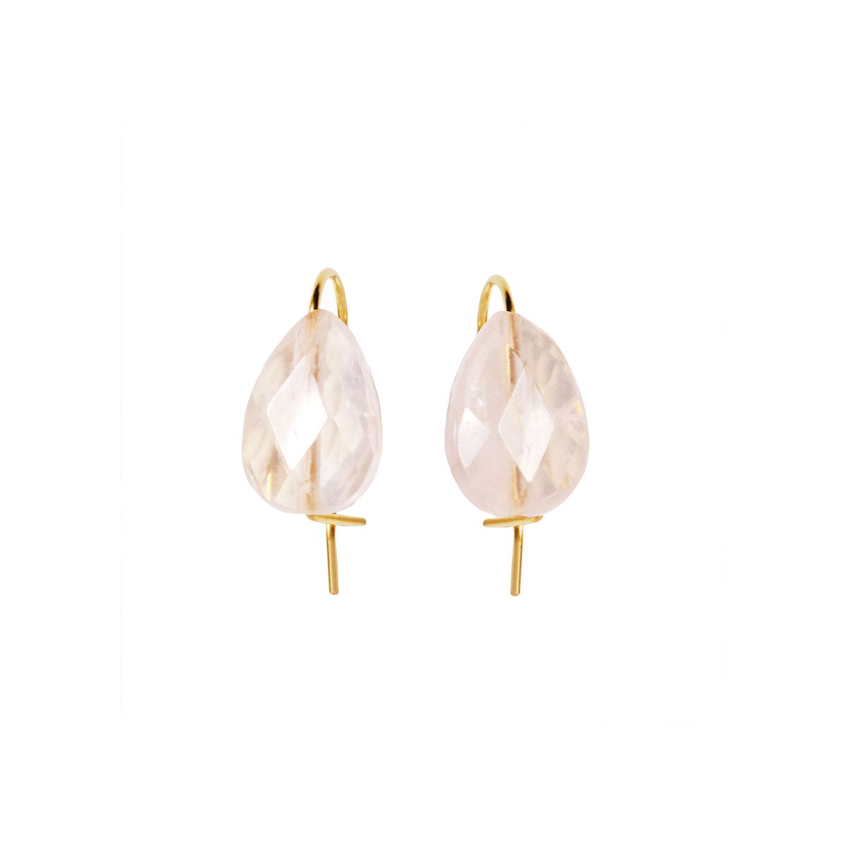 NATURALI JEWELRY 14K Gold Rose Quartz Teardrop Earrings 1 pair - Pre-order
