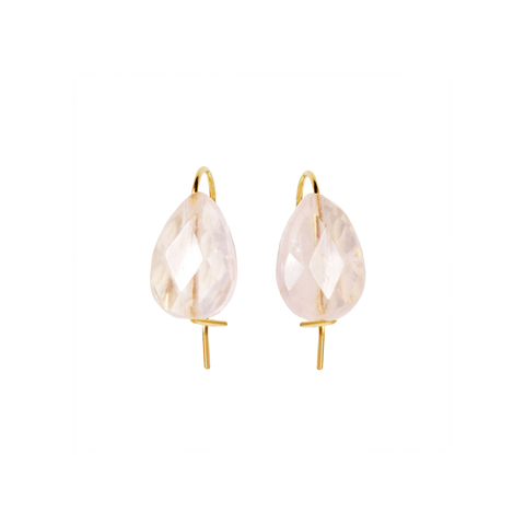 NATURALI JEWELRY 14K Gold Rose Quartz Teardrop Earrings 1 pair - Pre-order