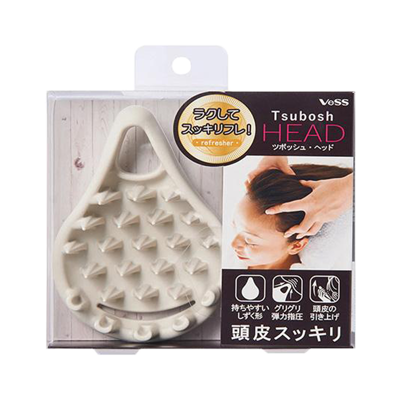 VESS Scalp Acupressure Massage Comb TBO-801 #White 1pc Deep Relaxation/Hand-Fit - Pre-order