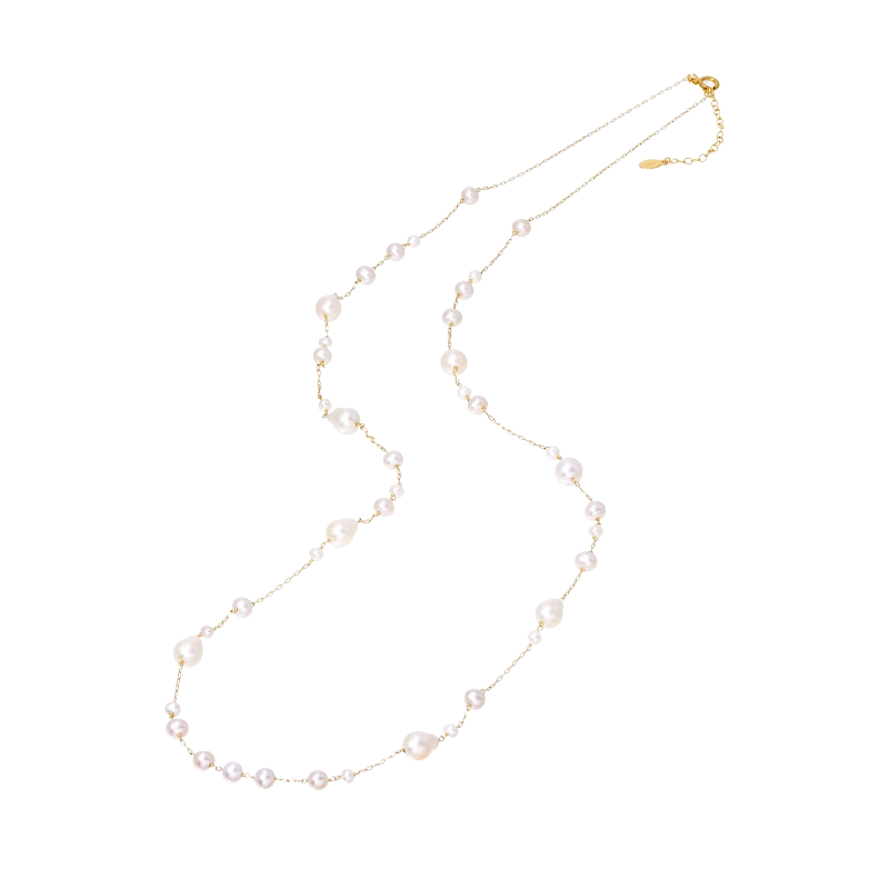 NATURALI JEWELRY 14K Gold Plated Mini Baroque Pearl Necklace 1 piece - Pre-order