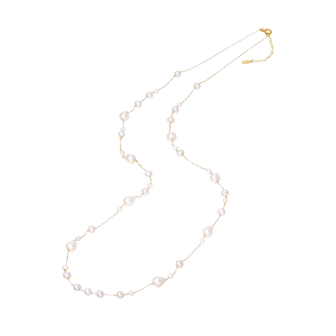 NATURALI JEWELRY 14K Gold Plated Mini Baroque Pearl Necklace 1 piece - Pre-order