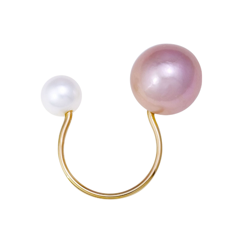 NATURALI JEWELRY 10K Yellow Gold Pearl Floating Ring #Pink 1 piece 3 options available - Pre-order