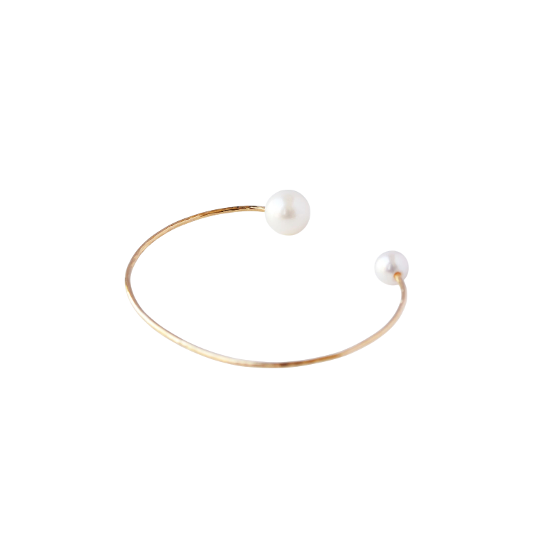 NATURALI JEWELRY 14K Gold Plated asymmetrical pearl bracelet 1 piece - Pre-order