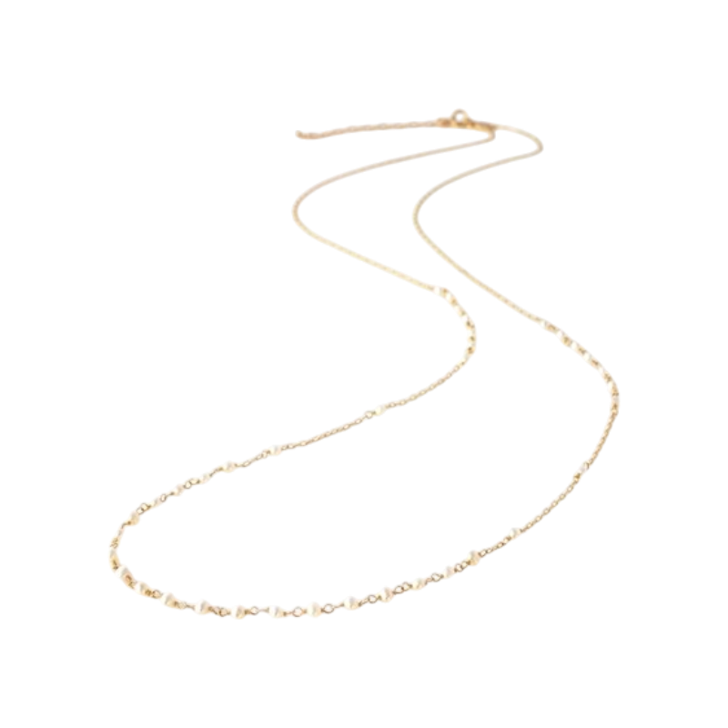 NATURALI JEWELRY 14K Gold Plated long chain necklace with pearl decoration, 1 piece. - Pre-order