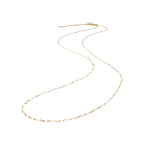 NATURALI JEWELRY 14K Gold Plated long chain necklace with pearl decoration, 1 piece. - Pre-order