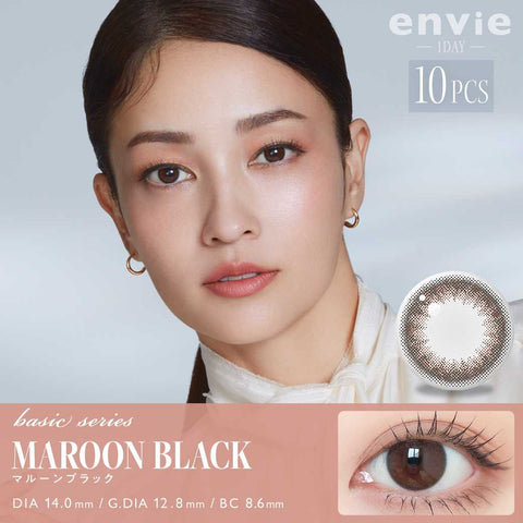 envie basic series Daily MAROON BLACK  10 pieces.